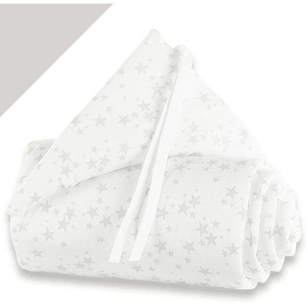 Babybay® Nestchen Piqué Midi/Mini Sterne Perlgrau 157 X 25 Cm