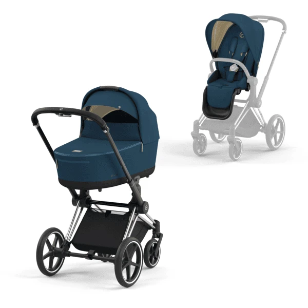 Cybex PLATINUM Kombikinderwagen Priam Chrome Black Mountain Blue