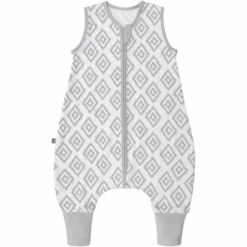 Emma & Noah Schlafsack Mit Füßen Rauten Grau