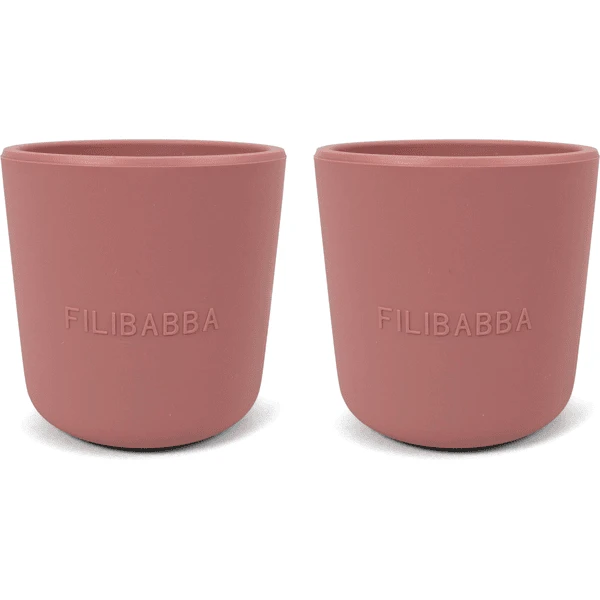 Filibabba Silikon Becher 2er-Pack - Rose