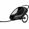 Hamax Kinderfahrradanhänger Cocoon ONE Mit Verstellbarer Schlafposition Grey/black