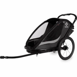Hamax Kinderfahrradanhänger Cocoon ONE Mit Verstellbarer Schlafposition Grey/black