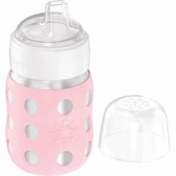 Lifefactory Baby-Weithalsflasche 235 Ml Mit Soft Sippy Cap, Desert Rose