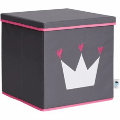LOVE !T STORE !T Ordnungsbox Krone, Grau Mit Weißer Krone