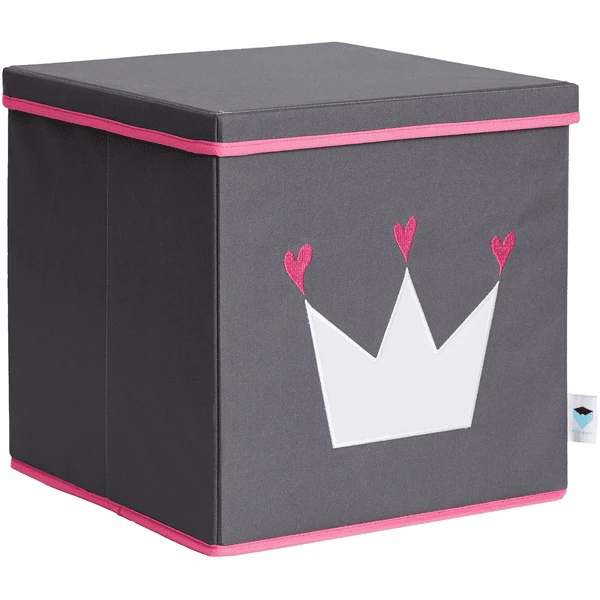 LOVE !T STORE !T Ordnungsbox Krone, Grau Mit Weißer Krone