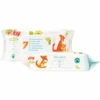 Nuby Nûby Baby-Feuchttücher All Natural 160 Tücher (2x 80 Stk) Mit Verschließbarer Spenderbox