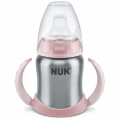 NUK Learner Cup Edelstahl Rosa Stainless Steel 125 Ml Silikon