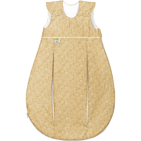 Odenwälder Primaklima Baumwoll-Schlafsack White Leaves Mustard