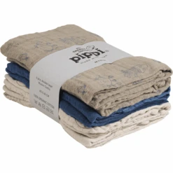 Pippi Muslin Tücher 6er Pack China Blue