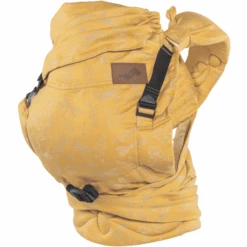 SCHMUSEWOLKE Babytrage Half-Buckle Maxi Botanical Golden Leinen