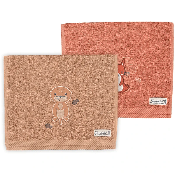Sterntaler Kinderhandtuch Doppelpack Enna+Otti Koralle 50 X 30 Cm