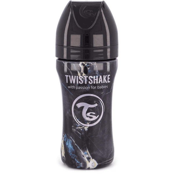 TWISTSHAKE Babyflasche Anti-Kolik Aus Edelstahl 330 Ml In Marmor Schwarz